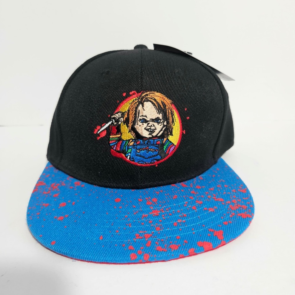 Chucky Child's Play Snapback Wanna Play Concept One Horror Black Blue Splatter